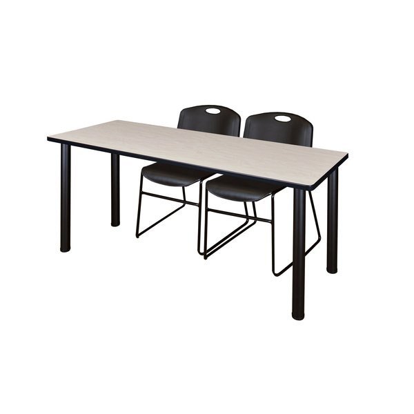 Rectangle Tables > Training Tables > Kee Table & Chair Sets, 66 X 24 X 29, Maple, KEE, Mfr# MT6624PLBPBK44BK